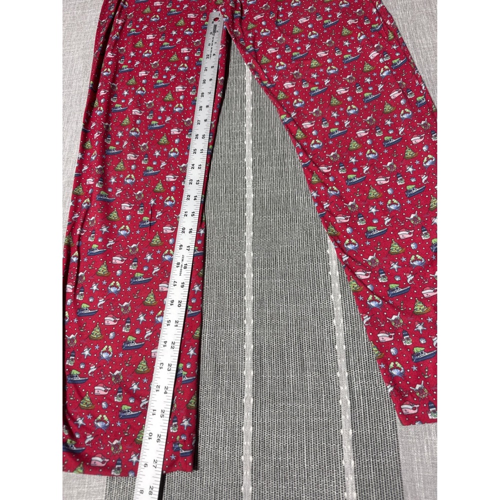 Vineyard Vines Kids Christmas Pajama Pants XL 18 Red‎ Snowman Tree Print - Picture 2 of 4